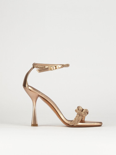 Sandali tacco 9cm pelle bronzo