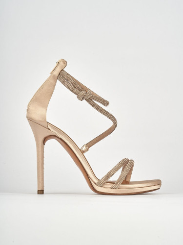 High heel sandals heel 10 cm pink leather