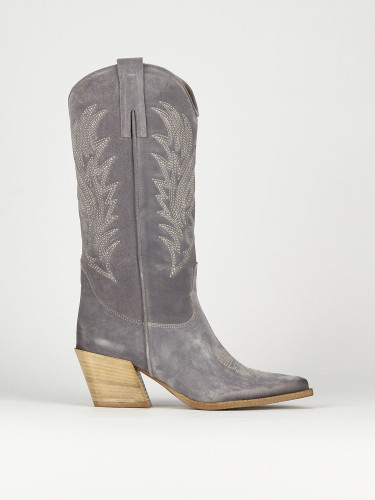 Botas de tacón alto tacón 7 cm turquesa ante