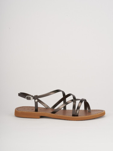Sandali tacco 1cm pelle argento