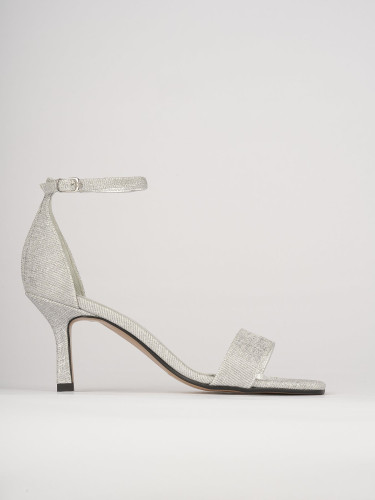 Sandali tacco 6cm pelle argento