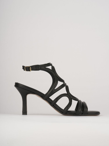 Sandali tacco 6cm pelle nero
