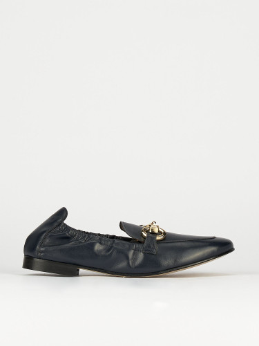 Mocasines tacón 1 cm negro cuero