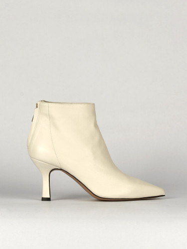 Stivaletto tacco 7cm bianco pelle
