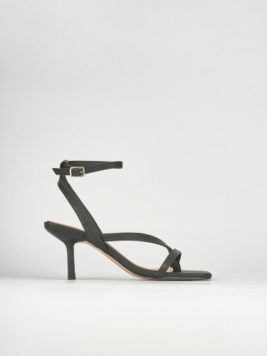 Sandali tacco 5 cm  nero pelle