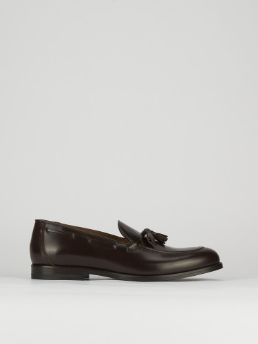 Loafers heel 2 cm dark brown leather