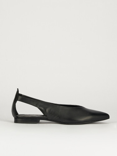 Bailarinas tacón 1 cm negro cuero