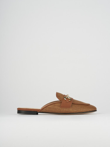 Zuecos con tacón tacón 1 cm marrón tejido