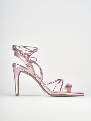 Sandalo tacco 8 cm rosa pelle