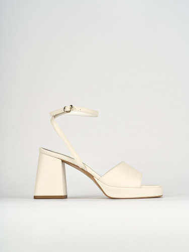 Sandali tacco 7cm pelle bianco