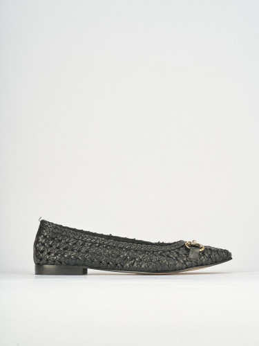 Bailarinas tacón 1 cm negro cuero