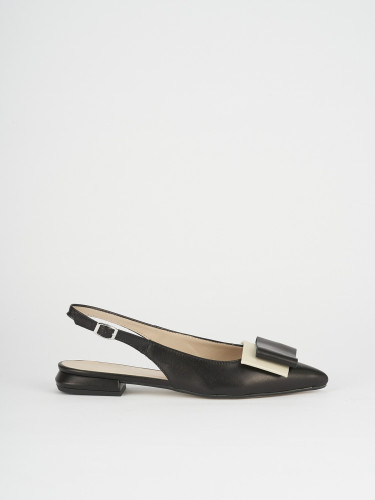 Bailarinas tacón 1 cm negro cuero