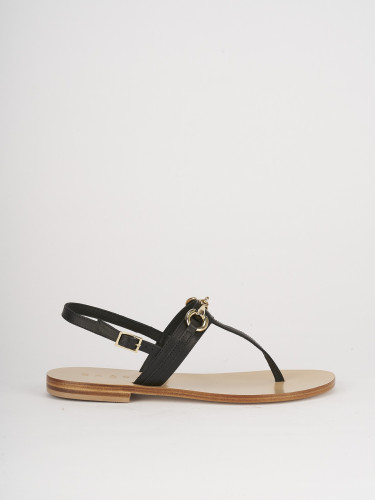 Sandali tacco 1cm pelle nero