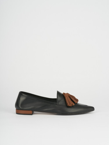 Mocassini tacco 1cm pelle nero