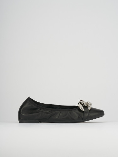 Bailarinas tacón 1 cm negro cuero