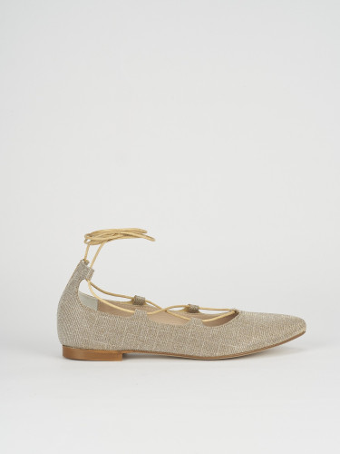 Bailarinas tacón 1 cm beis cuero