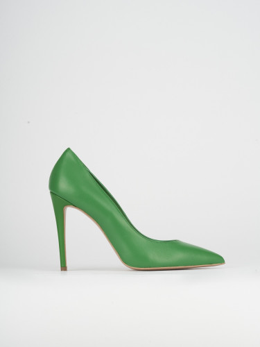 Pumps heel 10 cm green leather