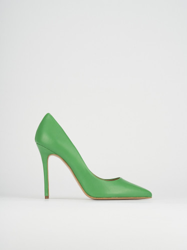 Pumps heel 11 cm green leather