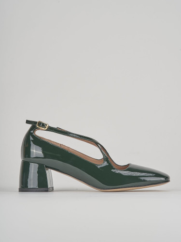 Zapatos de salón tacón 5 cm verde charol