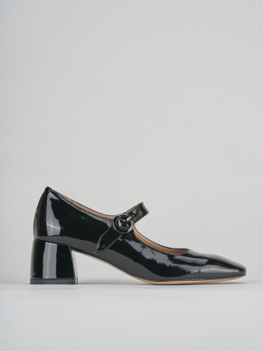 Zapatos de salón tacón 5 cm negro cuero
