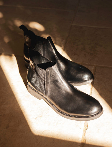 Botines negro cuero