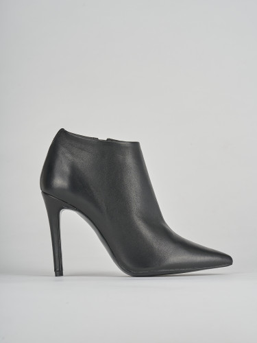 Botines de tacón alto tacón 10 cm negro cuero