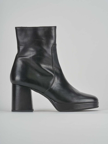 Botines de tacón alto tacón 6 cm negro cuero