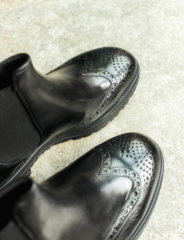 Botines negro cuero