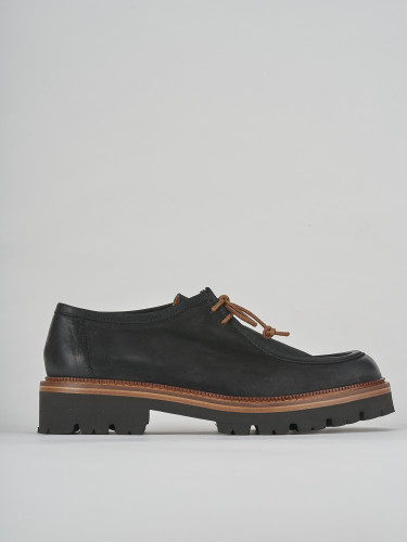 Zapatos de cordones tacón 2 cm negro nobuk