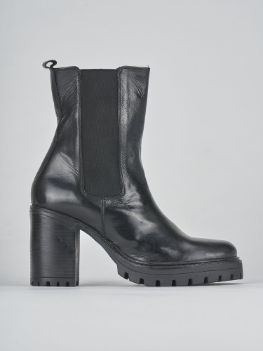 Stivaletti tacco 7cm pelle nero