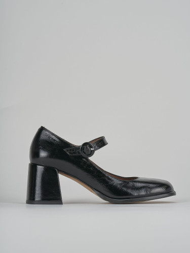 Zapatos de salón tacón 5 cm negro cuero