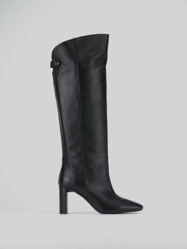 Stivali tacco 8cm pelle nero