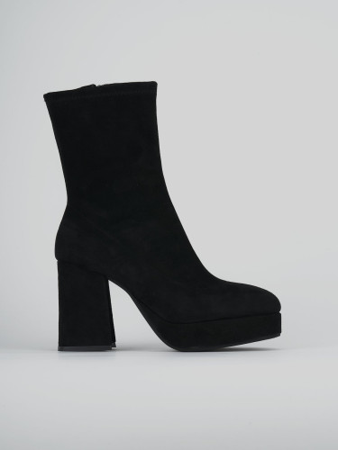 High heel ankle boots heel 8 cm black suede