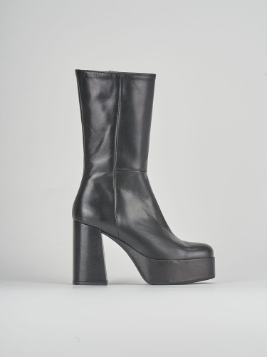 Botines de tacón alto tacón 11 cm negro cuero