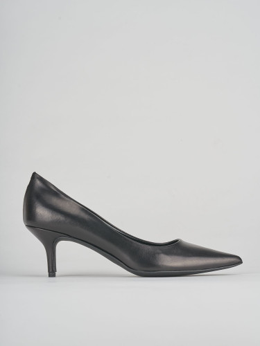 Zapatos de salón tacón 7 cm negro cuero