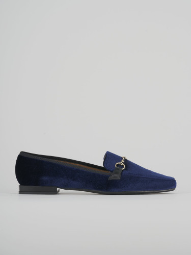Mocasines tacón 1 cm azul cuero