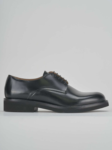 Zapatos de cordones negro cuero