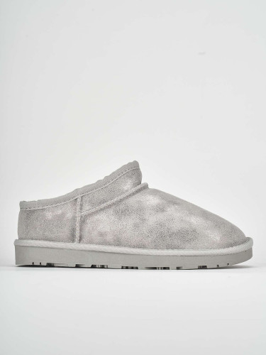 Botines de tacón bajo blanco ante