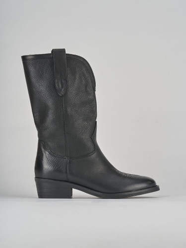Outlet - mujer tacón 4 cm negro cuero
