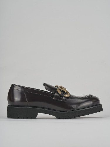 Loafers heel 2 cm bordeaux leather