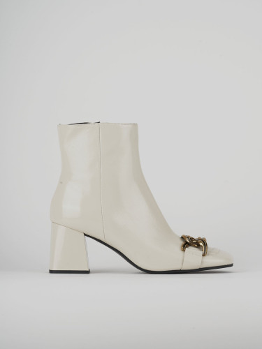 Stivaletti tacco 9cm pelle beige