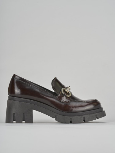 Mocassini tacco 5cm pelle testa