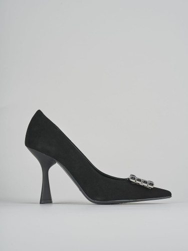 Décolleté tacco 9cm camoscio nero