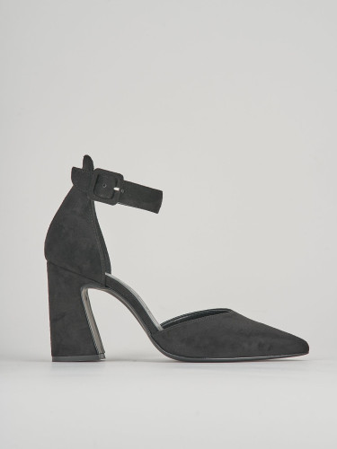 Zapatos de salón tacón 9 cm negro ante