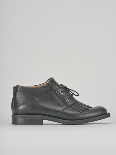 Botas militares tacón 3 cm negro cuero