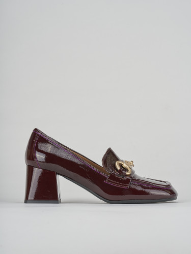Mocassini tacco 5cm pelle bordo'