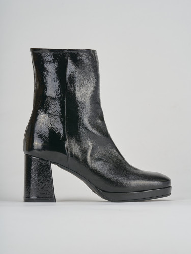 Stivaletti tacco 8cm pelle nero