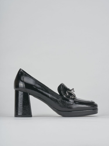 Mocassini tacco 7cm pelle nero