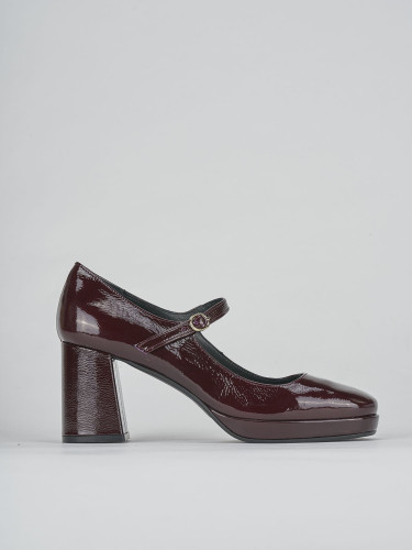 Pumps heel 8 cm bordeaux leather