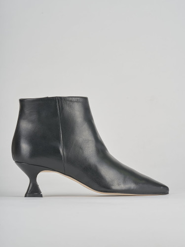 Botines de tacón alto tacón 5 cm negro cuero